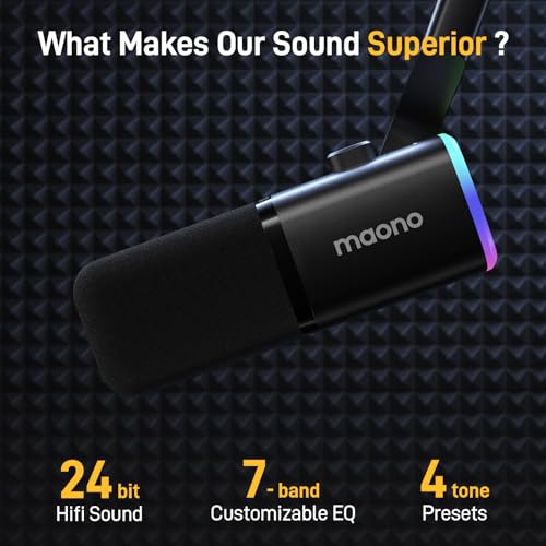 MAONO PD100X Dynamic Gaming Microphone: High-Quality USB XLR Mic for Gamers and Podcasters Studio Recording Online Strea