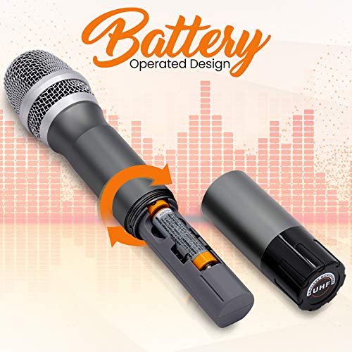 Pyle PDWMU103 UHF Wireless System Kit for Professional Karaoke and DJ Use with USB Adapter and Black Transmitter
| Pyle