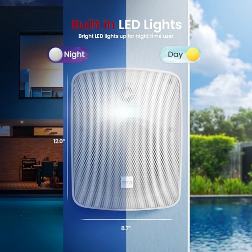 Pyle Waterproof Bluetooth Speakers for Outdoor Use - 600W 2-Way Full Range Stereo - Marine Grade Weatherproof - Home, B